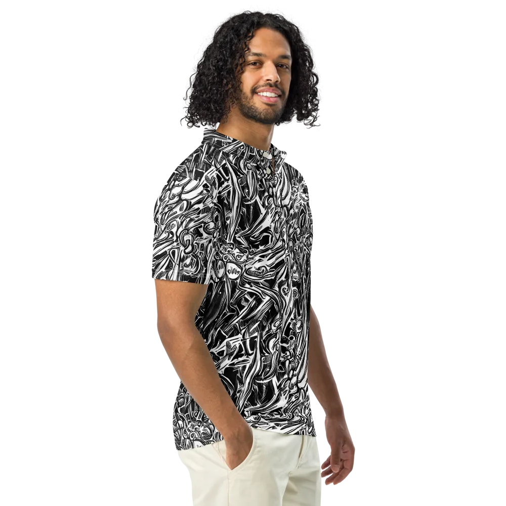 Blackwater Etch on Men's Slim Fit Polo Shirt — Right Front