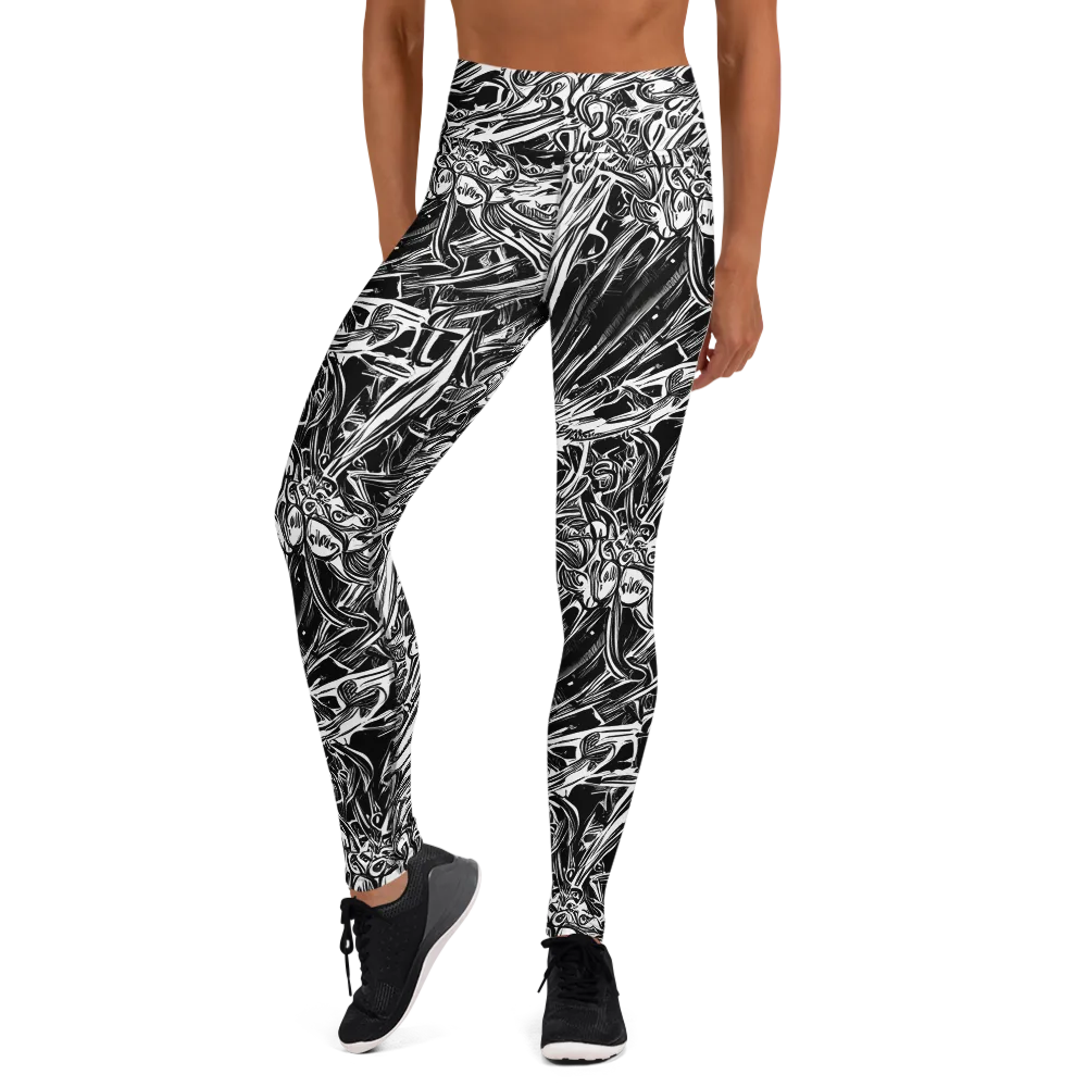 Blackwater Etch on Yoga Leggings — Front