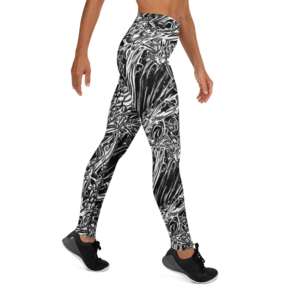 Blackwater Etch on Yoga Leggings — Right