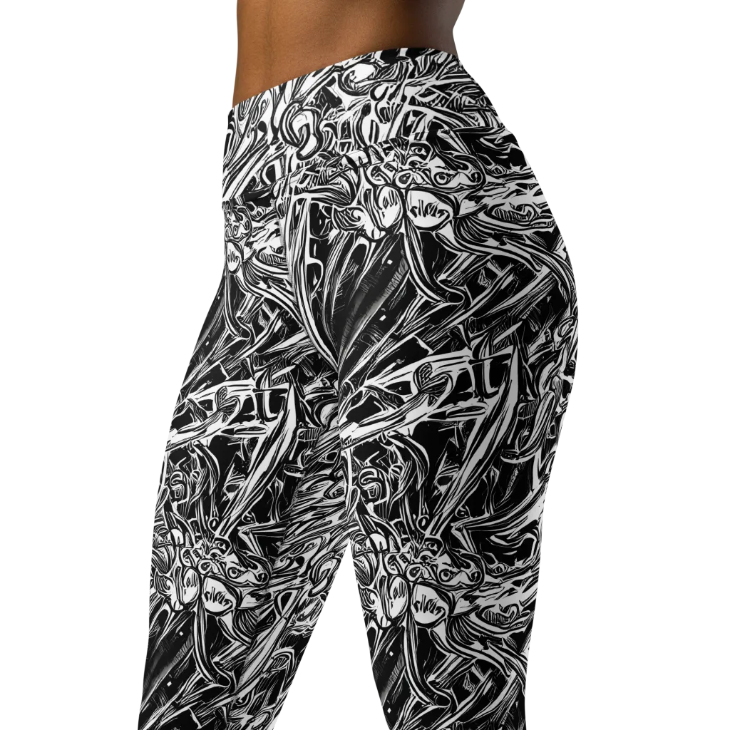 Blackwater Etch on Yoga Leggings — Left Front