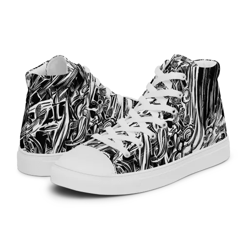 Blackwater Etch on a Men's High Top Canvas Shoes