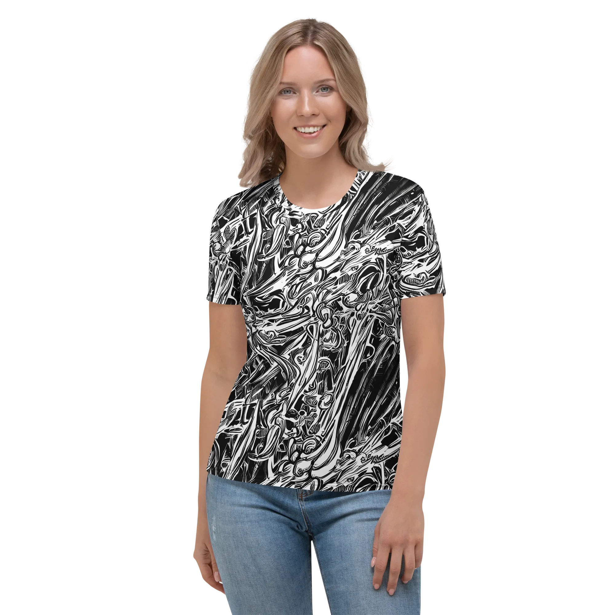Blackwater Etch on Women's Crew Neck T-Shirt — Front