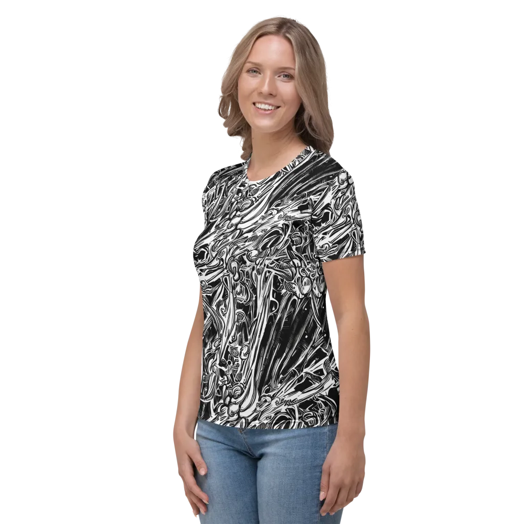 Blackwater Etch on Women's Crew Neck T-Shirt — Left