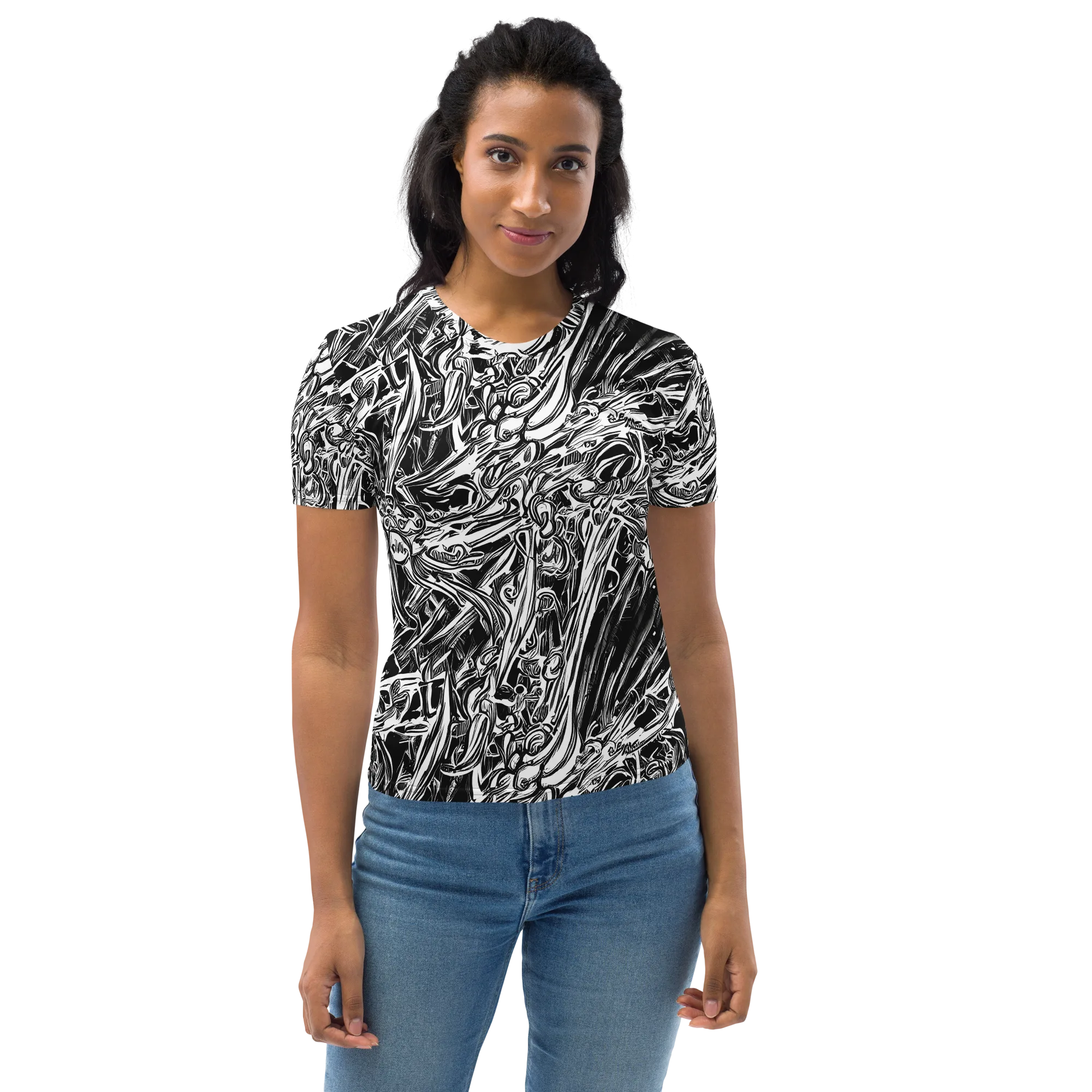 Blackwater Etch on Women's Crew Neck T-Shirt — Front