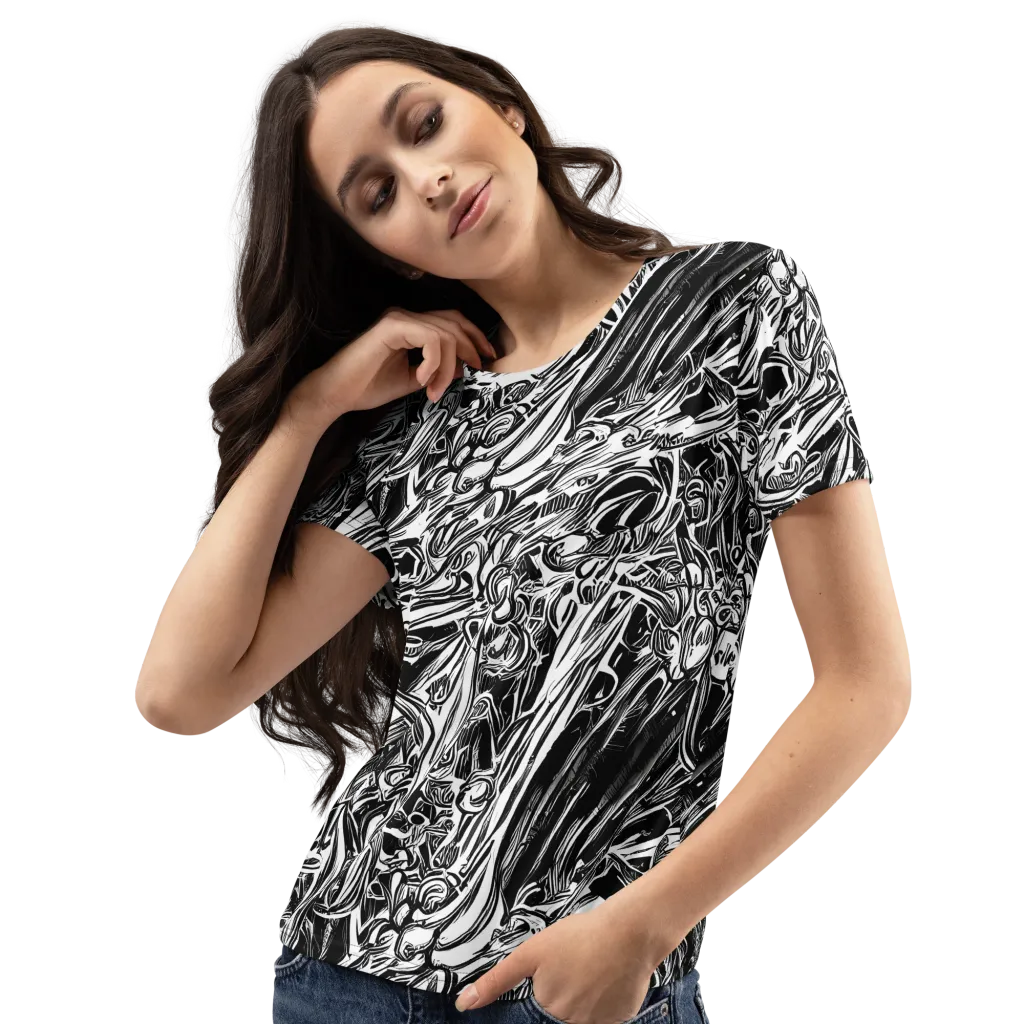 Blackwater Etch on Women's Crew Neck T-Shirt — Left Front