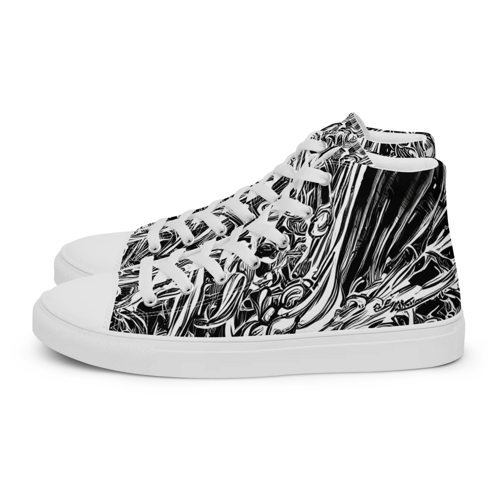Blackwater Etch on Women's High Top Canvas Shoes — Left