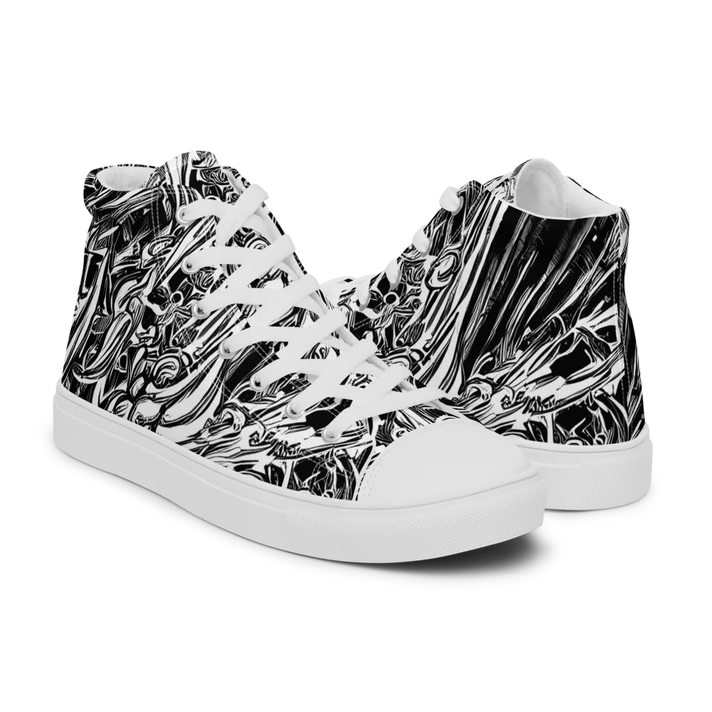 Blackwater Etch on Women's High Top Canvas Shoes — Right