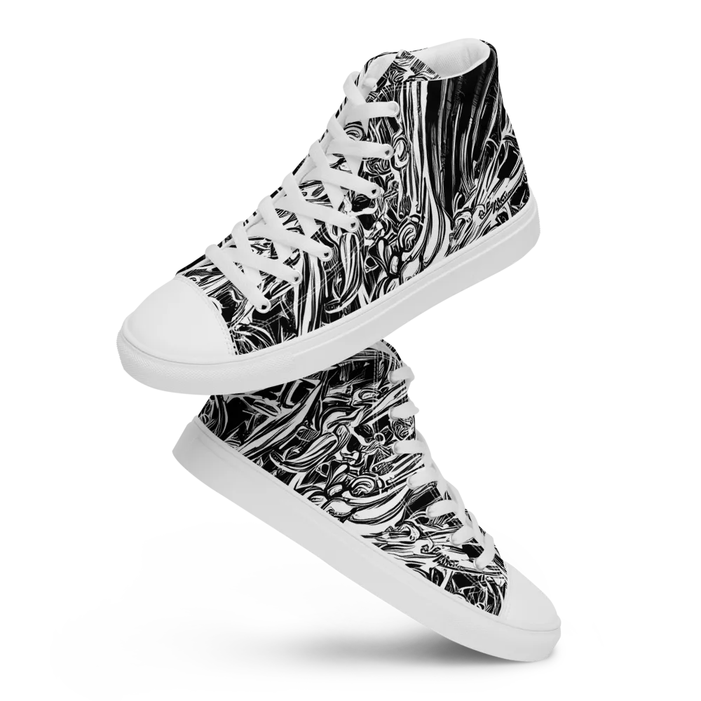Blackwater Etch on Women's High Top Canvas Shoes — Front