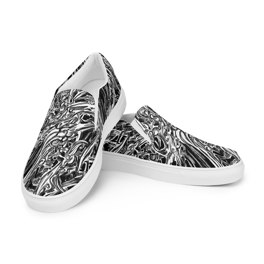 Blackwater Etch on Men's Slip-On Canvas Shoes — Left Front