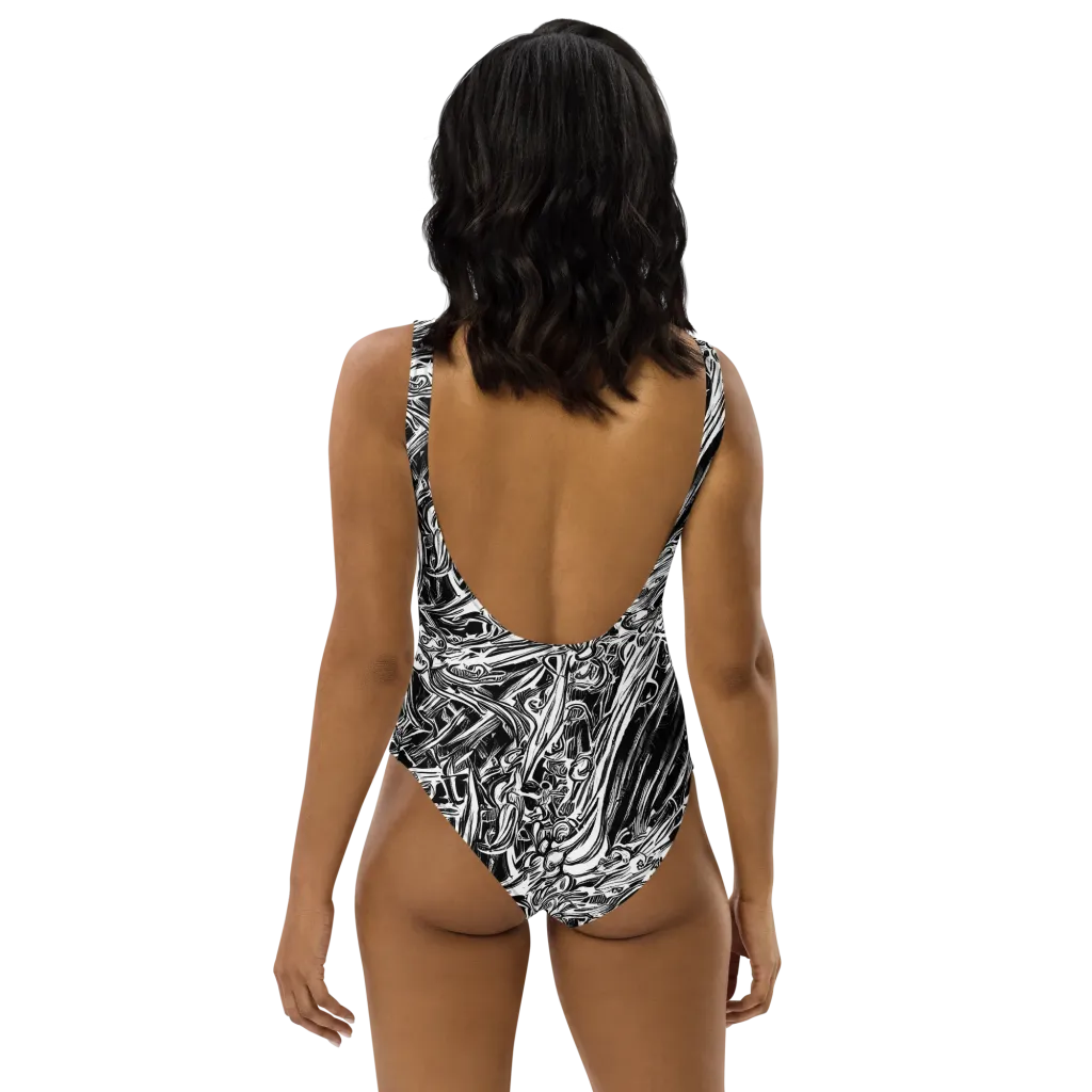 Blackwater Etch on One-Piece Swimsuit — Back