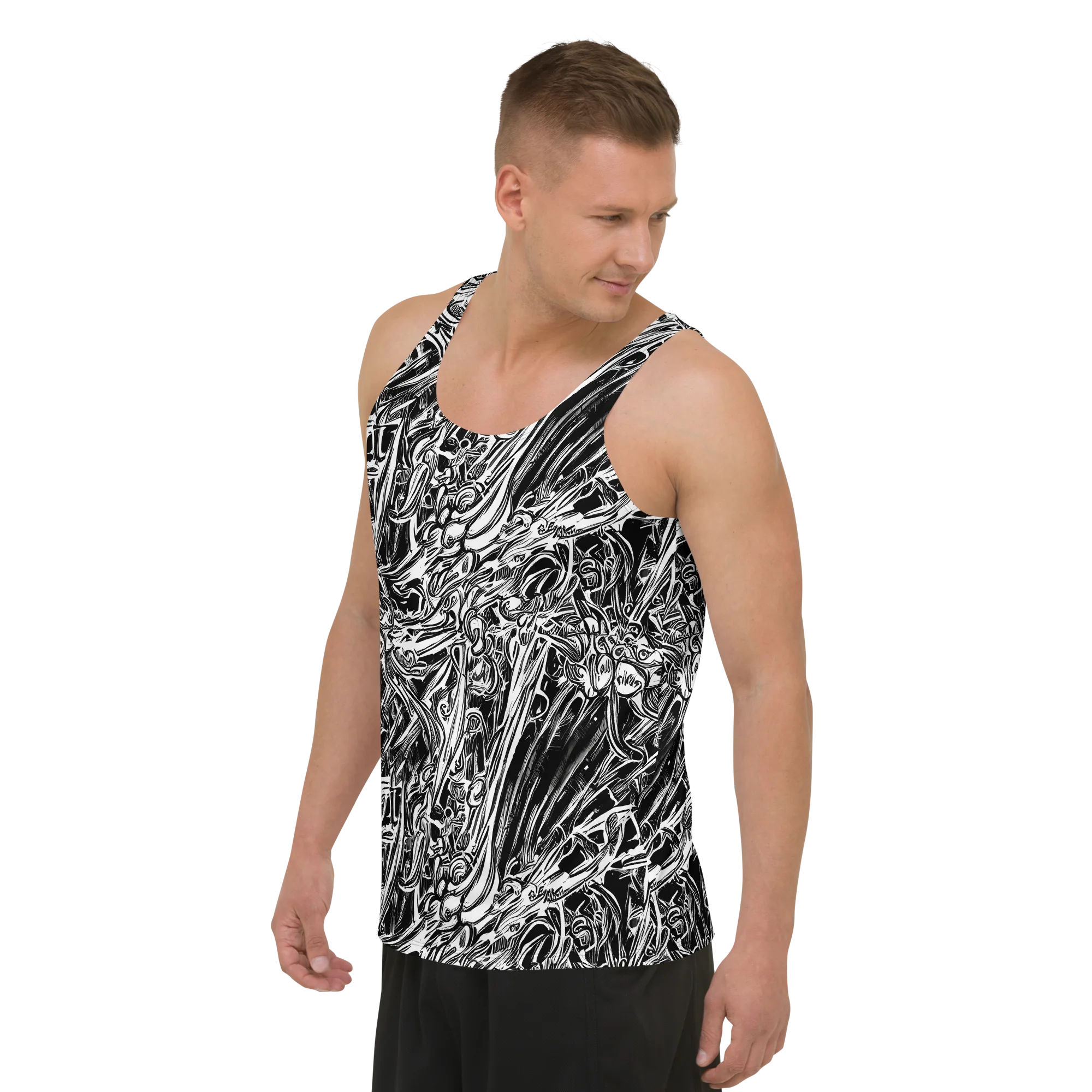 Blackwater Etch on Men's Tank Top — Left Front