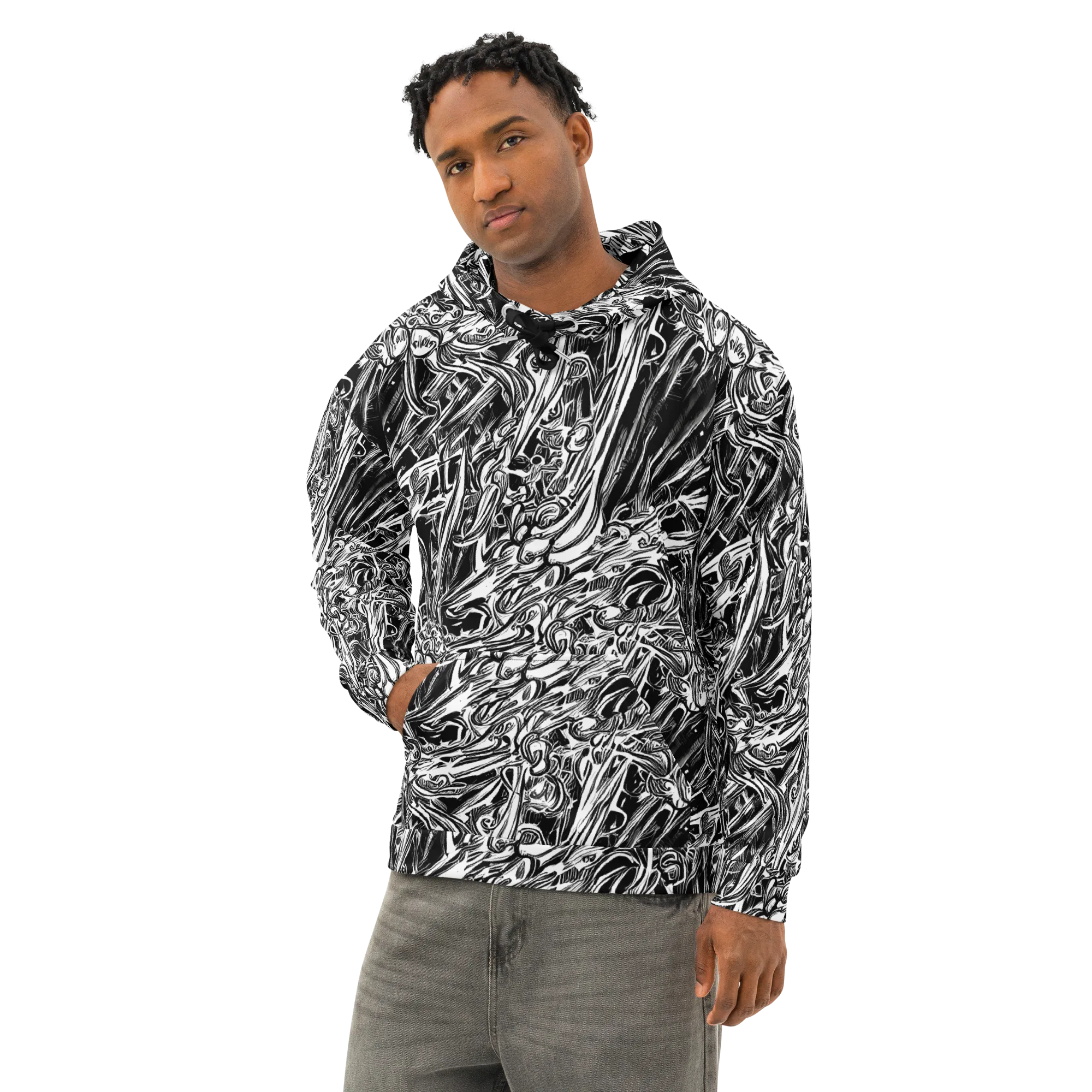 Blackwater Etch on Cotton Hoodie — Left Front