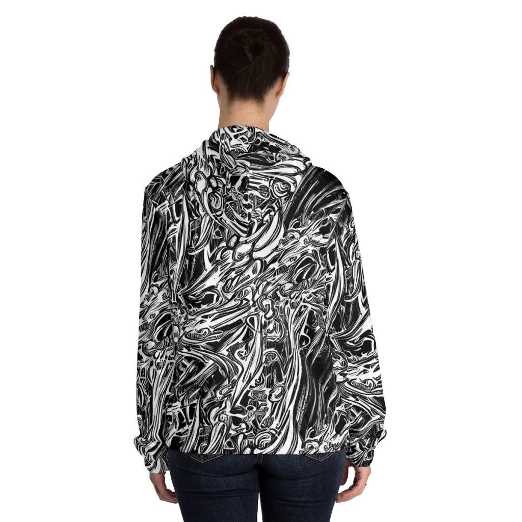 Blackwater Etch on Women's Full-Zip Hoodie — Back On Person