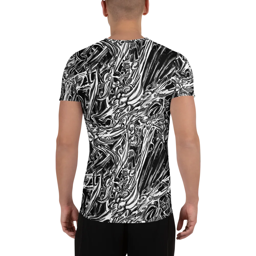 Blackwater Etch on Men's Athletic T-Shirt — Back