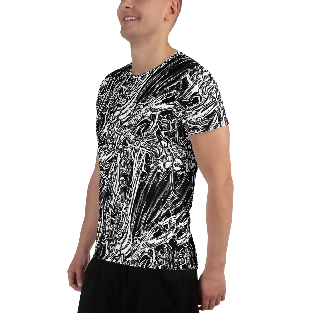 Blackwater Etch on Men's Athletic T-Shirt — Left