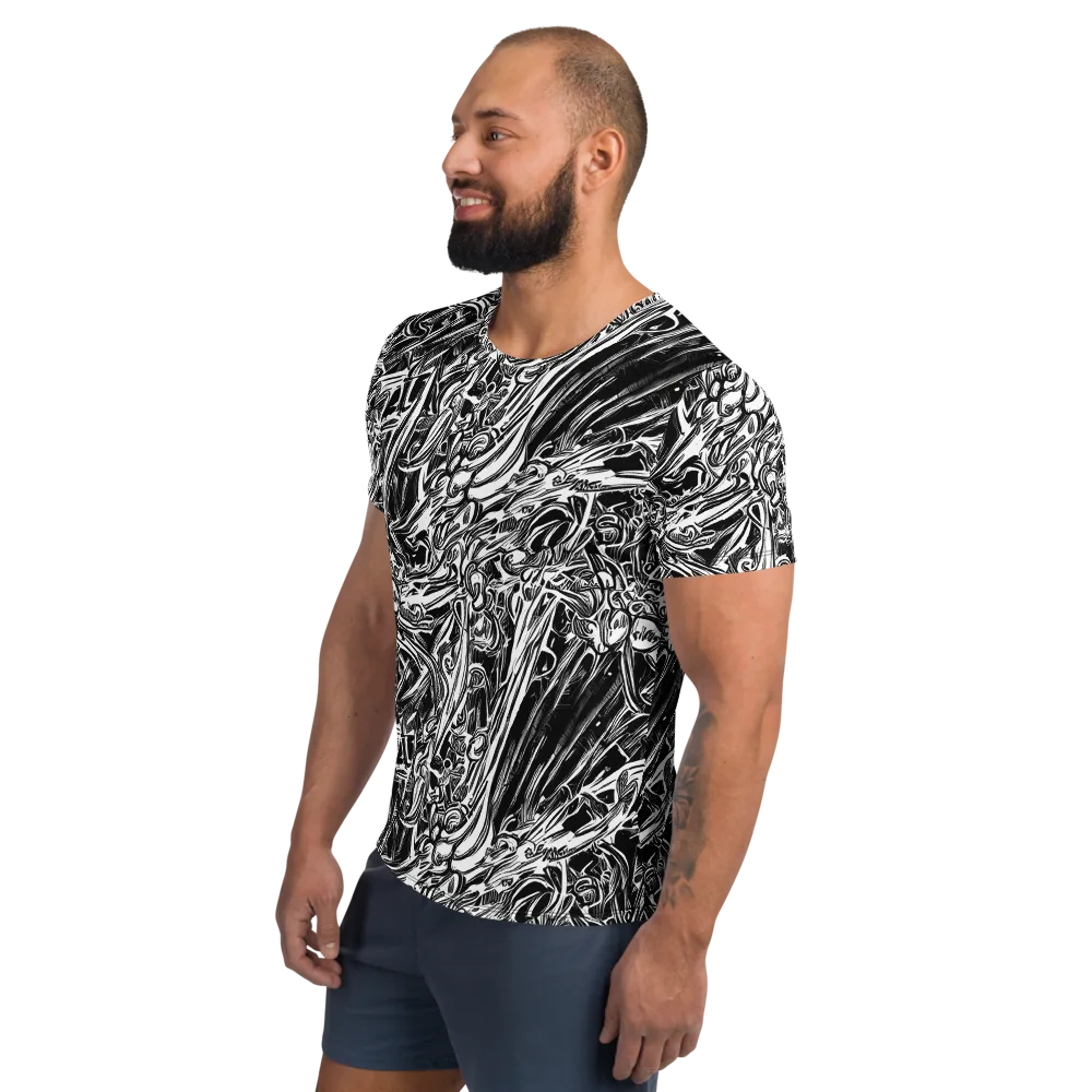 Blackwater Etch on Men's Athletic T-Shirt — Left