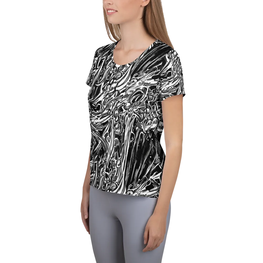 Blackwater Etch on Women's Athletic T-Shirt — Left