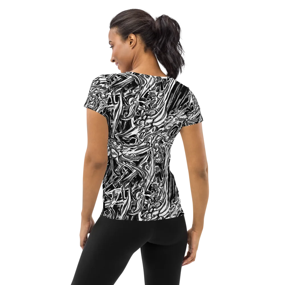 Blackwater Etch on Women's Athletic T-Shirt — Back