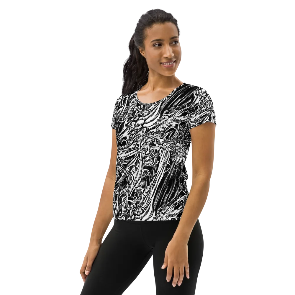 Blackwater Etch on Women's Athletic T-Shirt — Left