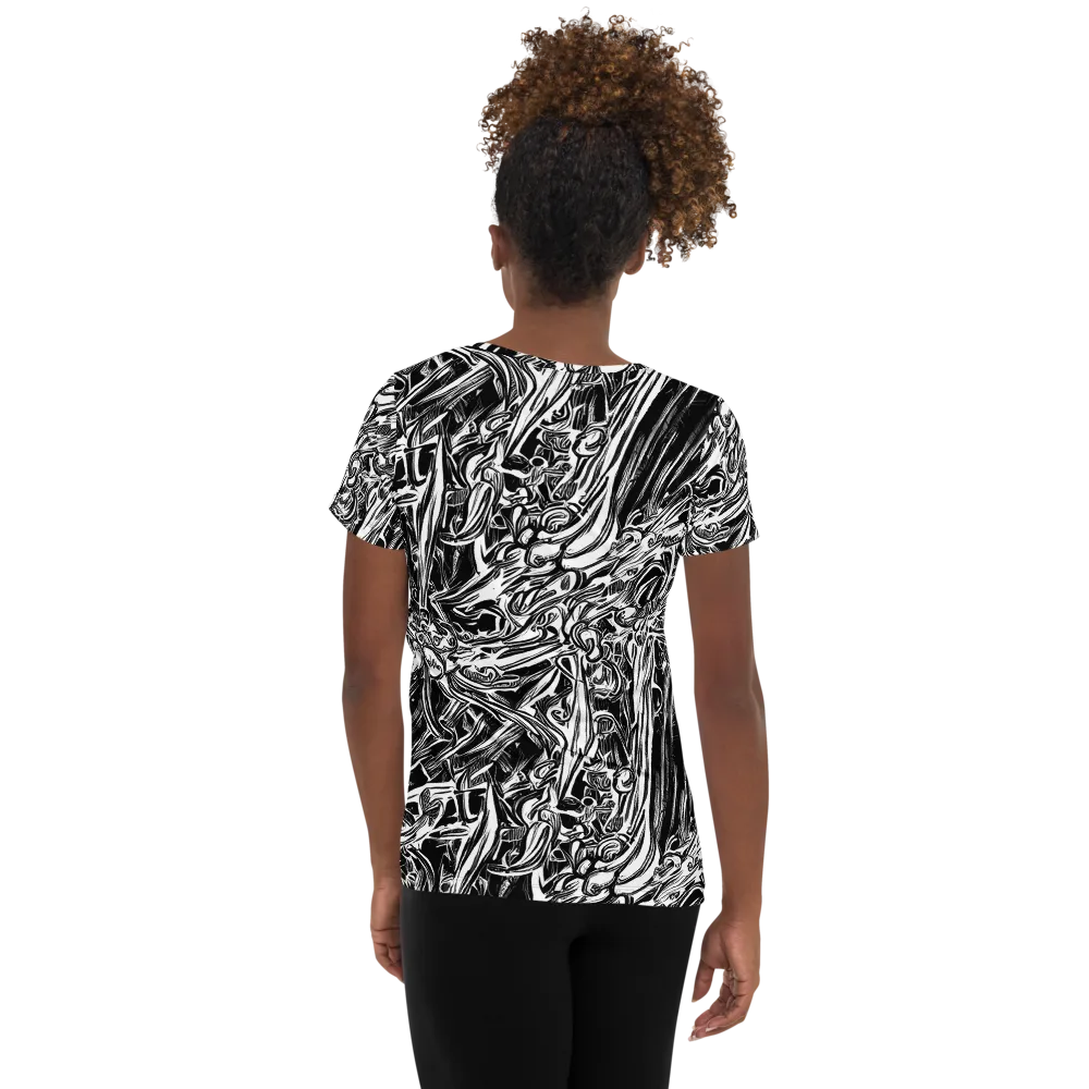 Blackwater Etch on Women's Athletic T-Shirt — Back