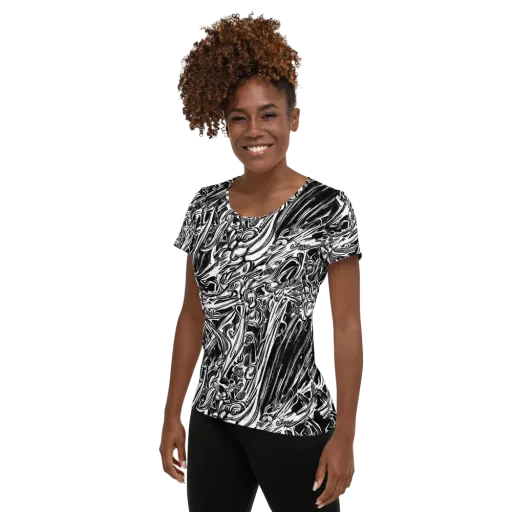 Blackwater Etch on a Women's Athletic T-Shirt