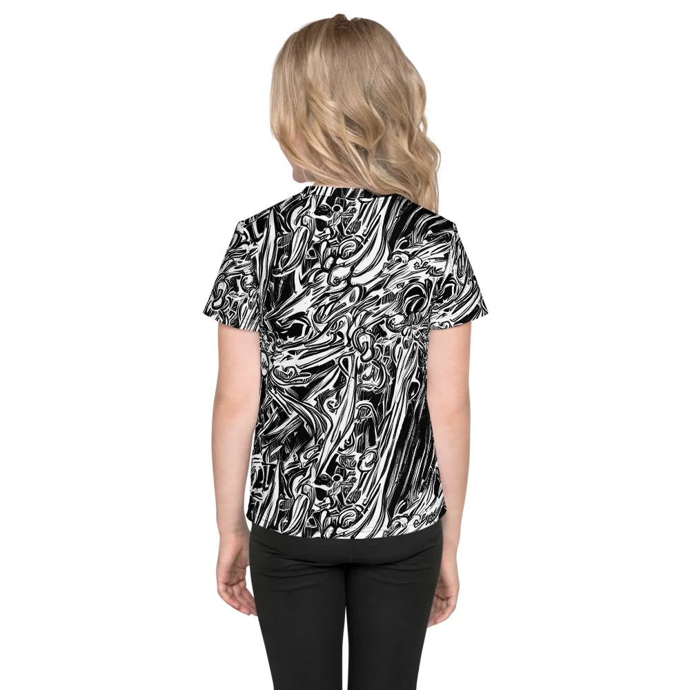 Blackwater Etch on Kids Crew Neck T-Shirt — Back