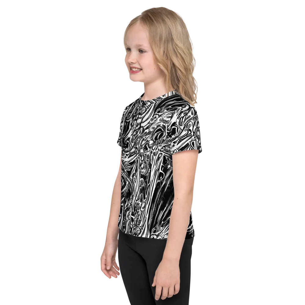 Blackwater Etch on Kids Crew Neck T-Shirt — Left