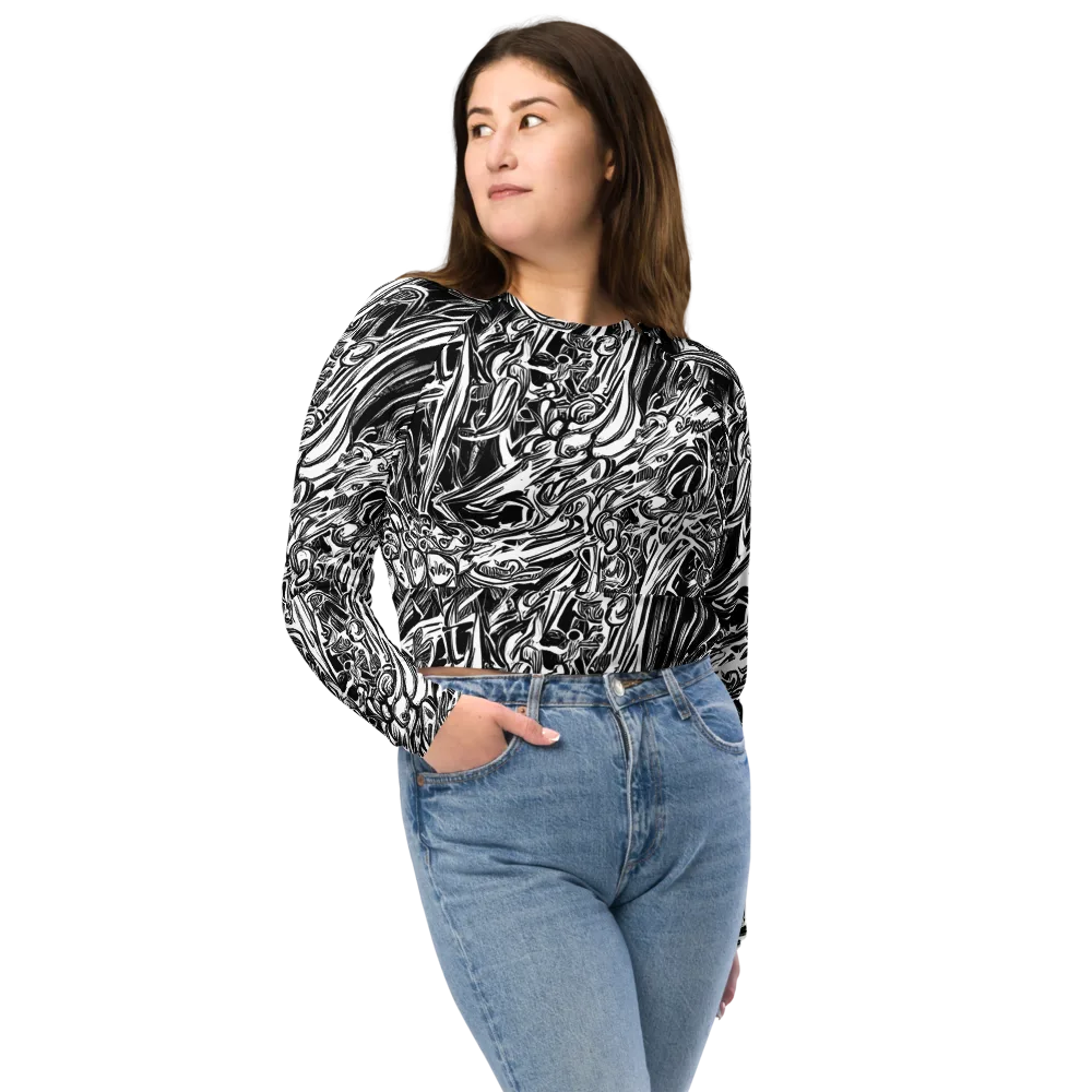 Blackwater Etch on Long Sleeve Crop Top — Front