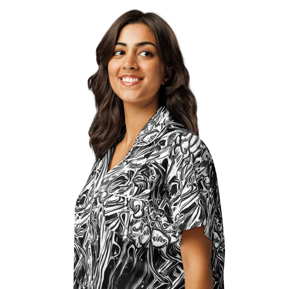 Blackwater Etch on Women's Short Sleeve Pajama Top — Left Front