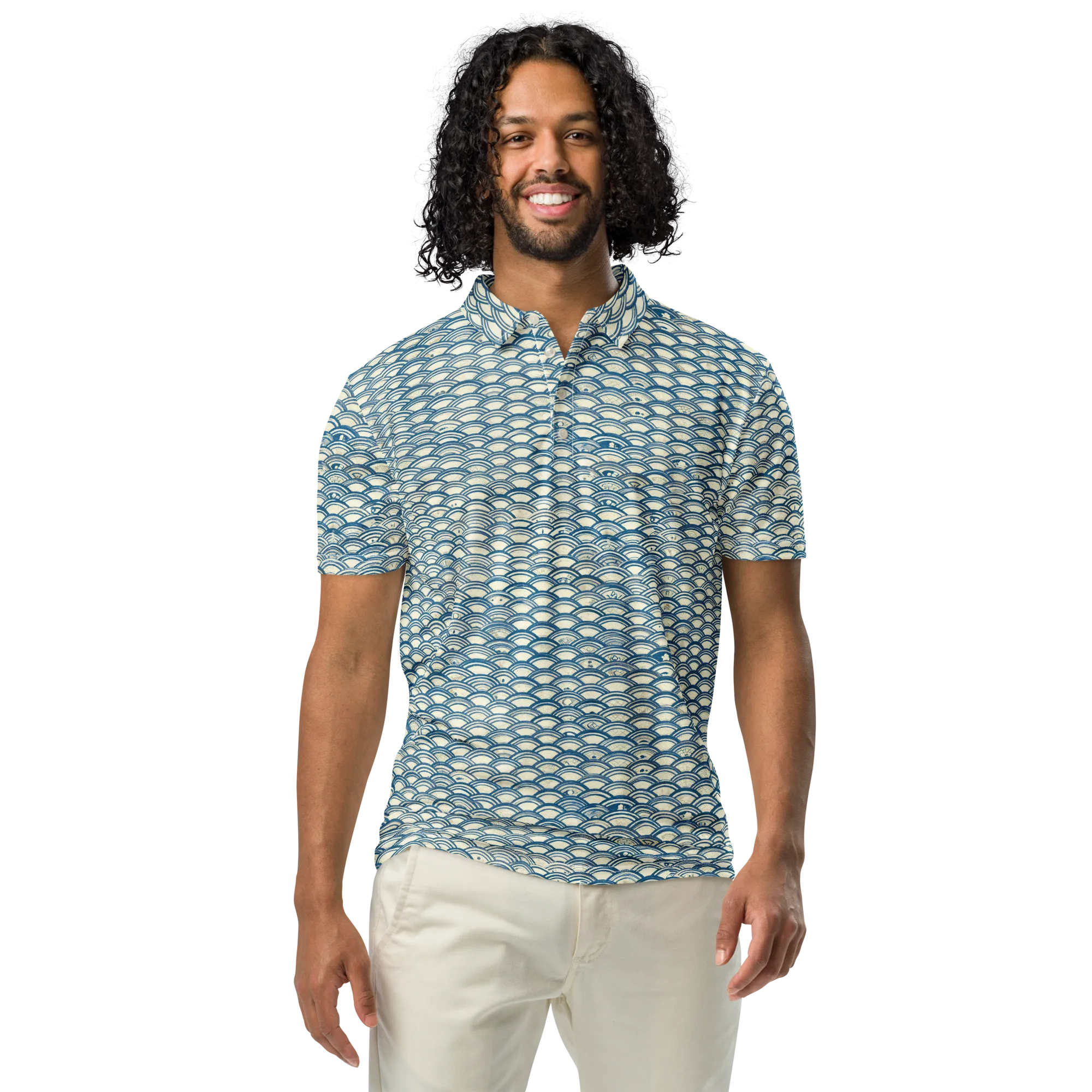 Tidal Archive on Men's Slim Fit Polo Shirt — Front