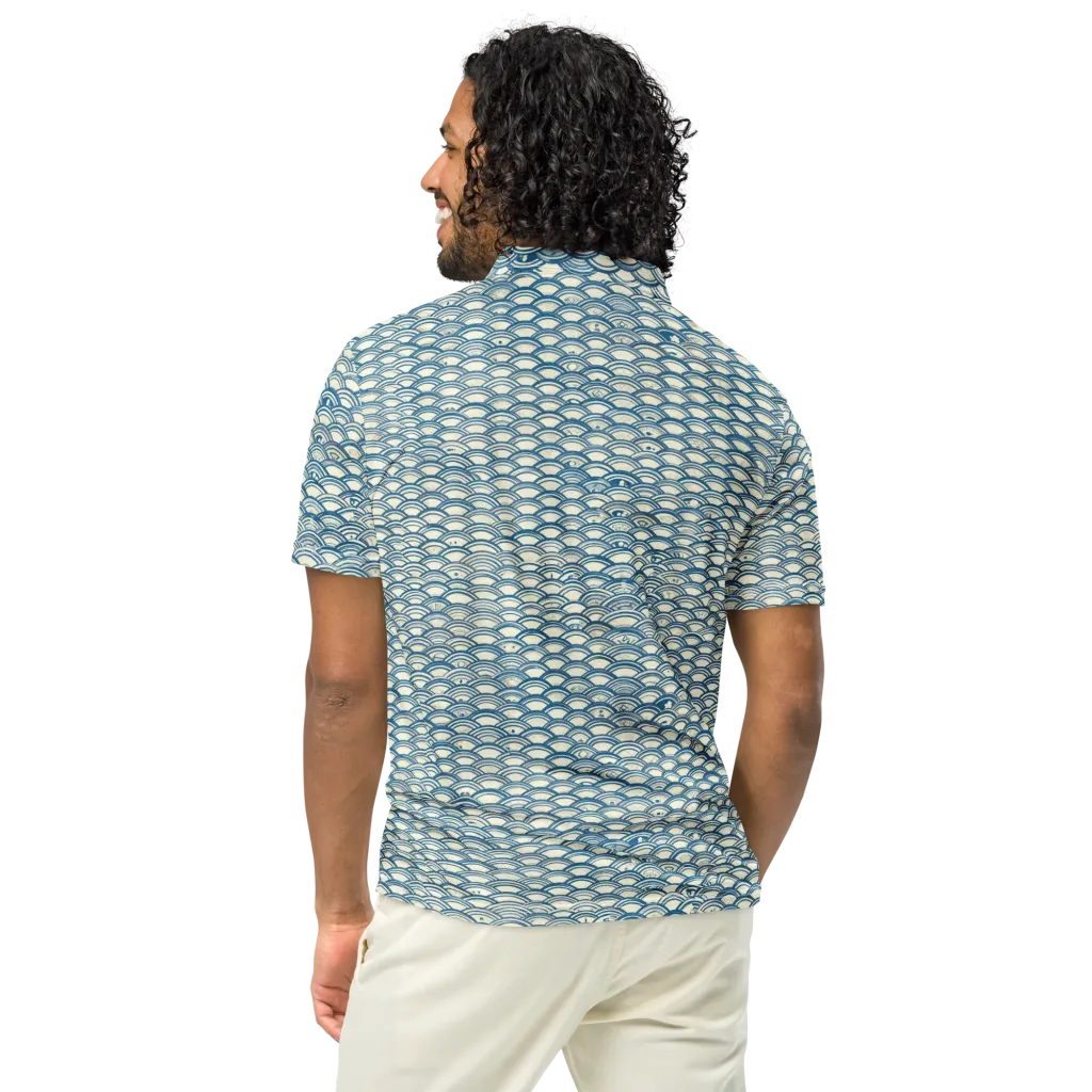Tidal Archive on Men's Slim Fit Polo Shirt — Back