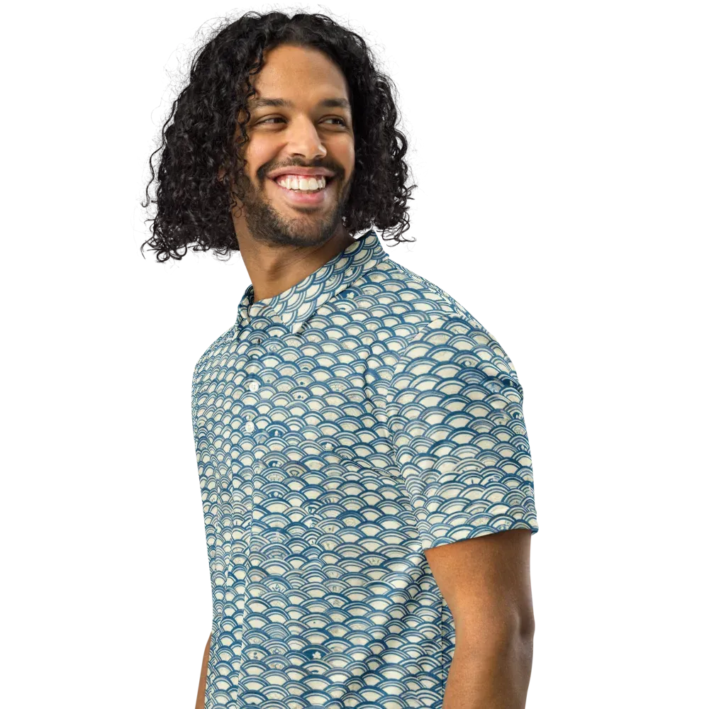 Tidal Archive on Men's Slim Fit Polo Shirt — Left Front