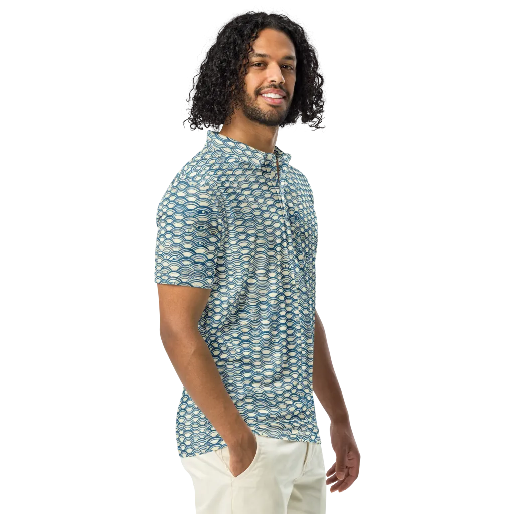 Tidal Archive on Men's Slim Fit Polo Shirt — Right Front