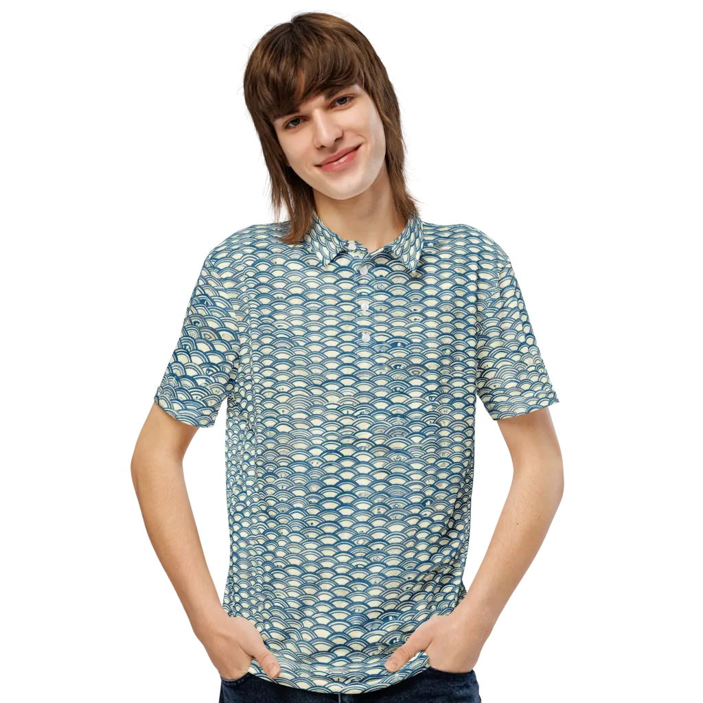 Tidal Archive on Men's Slim Fit Polo Shirt — Front