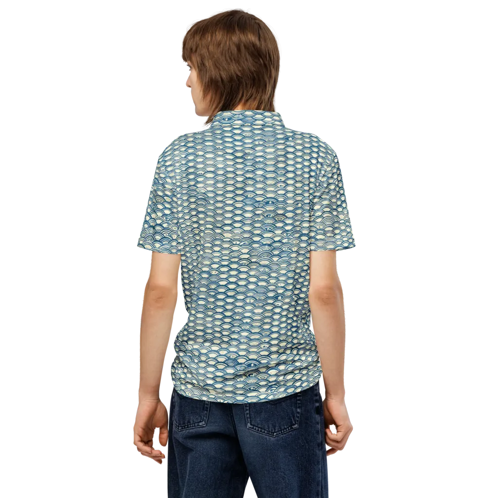 Tidal Archive on Men's Slim Fit Polo Shirt — Back
