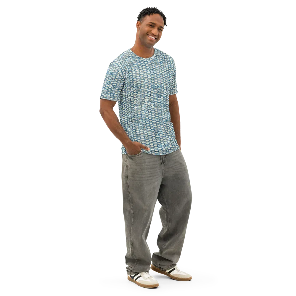 Tidal Archive on Men's Cotton Crew Neck T-Shirt — Right Front