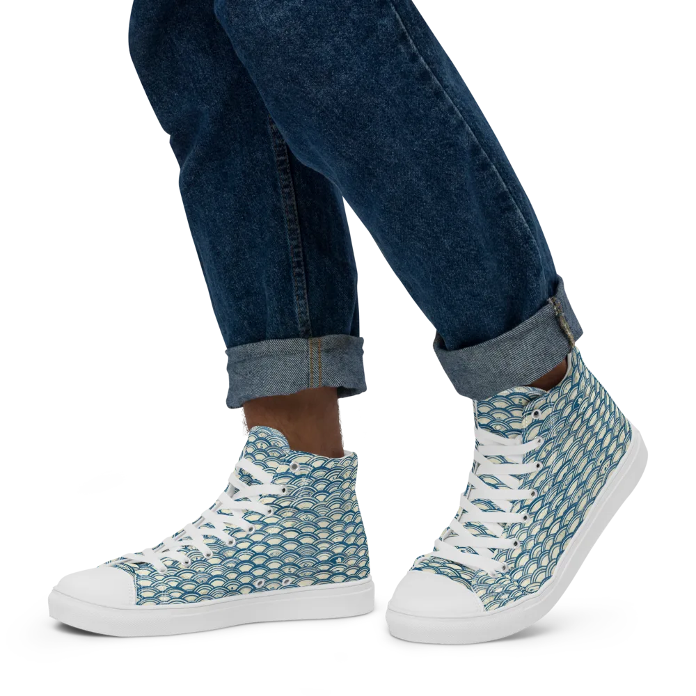 Tidal Archive on Men's High Top Canvas Shoes — Left