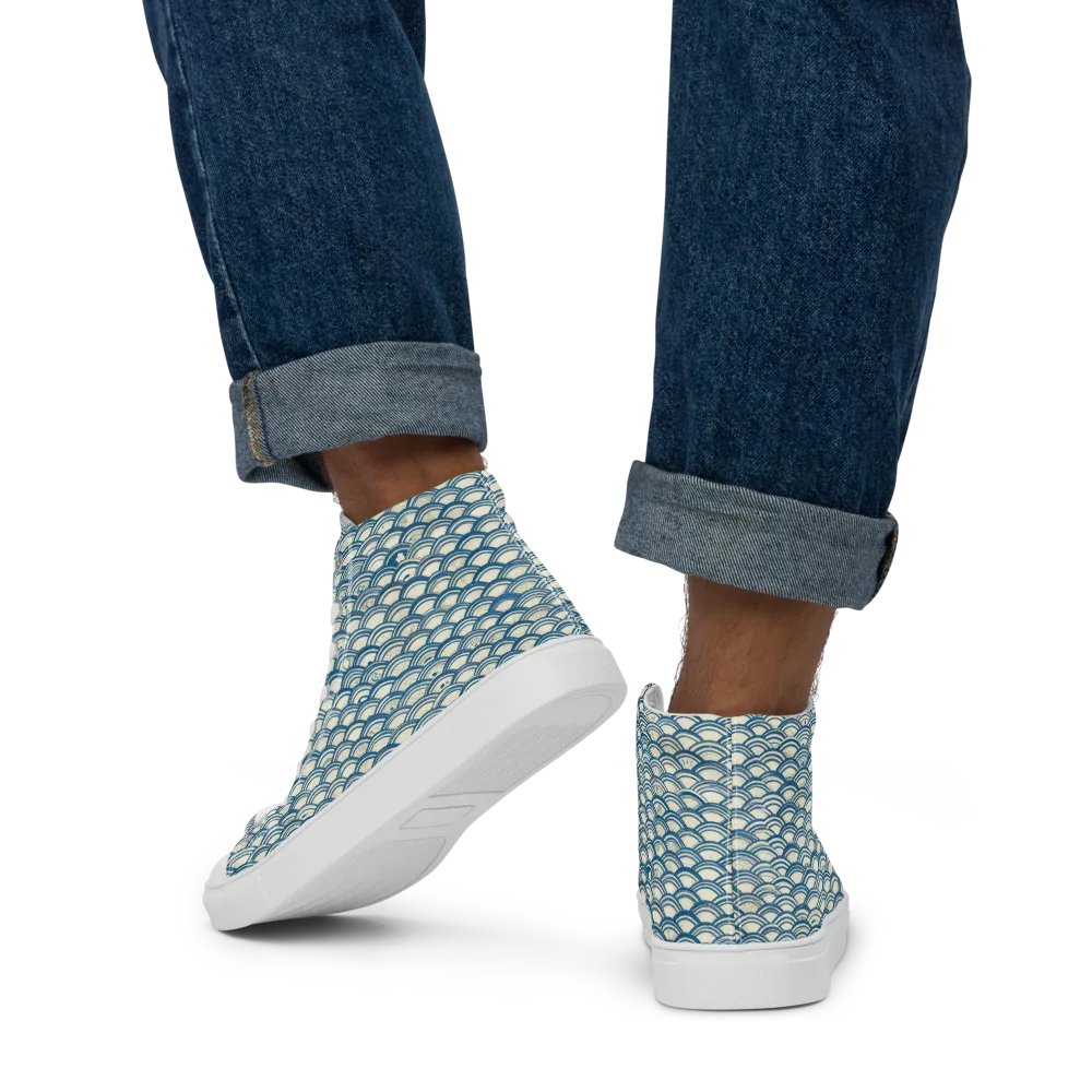 Tidal Archive on Men's High Top Canvas Shoes — Back