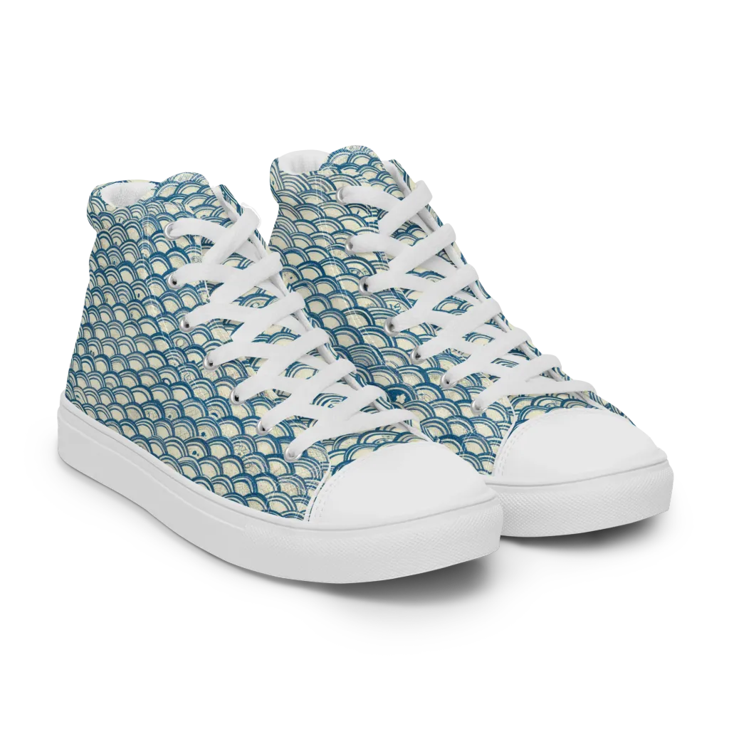 Tidal Archive on Women's High Top Canvas Shoes — Right Front