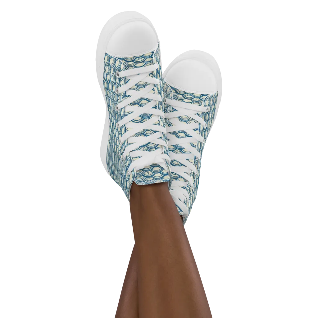 Tidal Archive on Women's High Top Canvas Shoes — Front