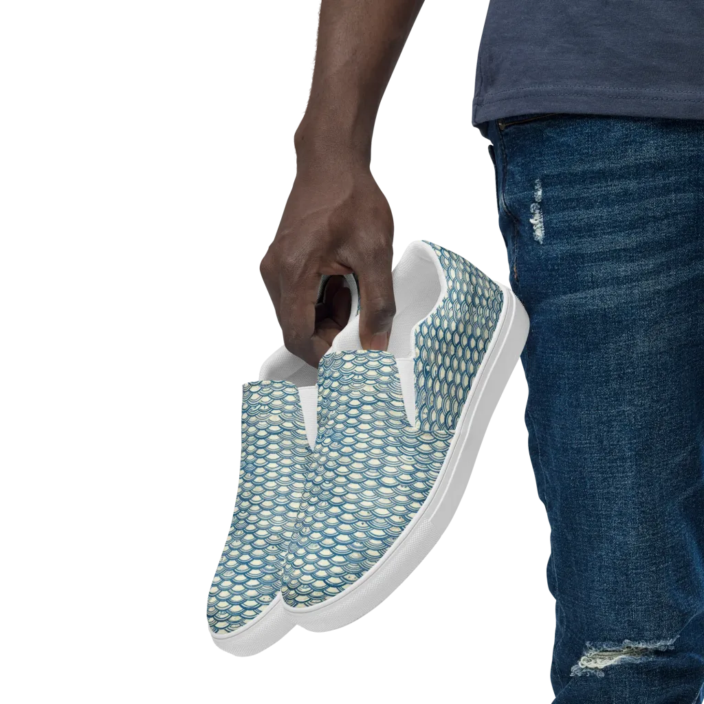 Tidal Archive on Men's Slip-On Canvas Shoes — Left Front