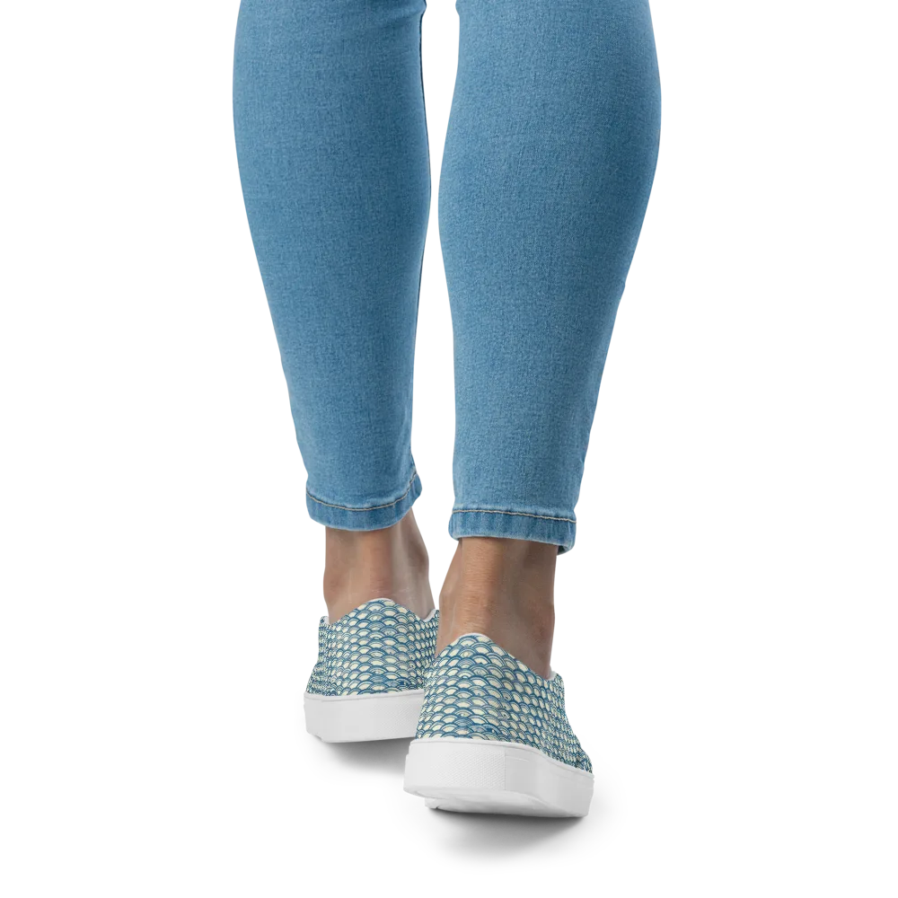 Tidal Archive on Women's Slip-On Canvas Shoes — Back