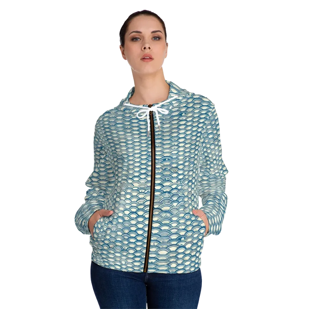 Tidal Archive on Women's Full-Zip Hoodie — Front On Person