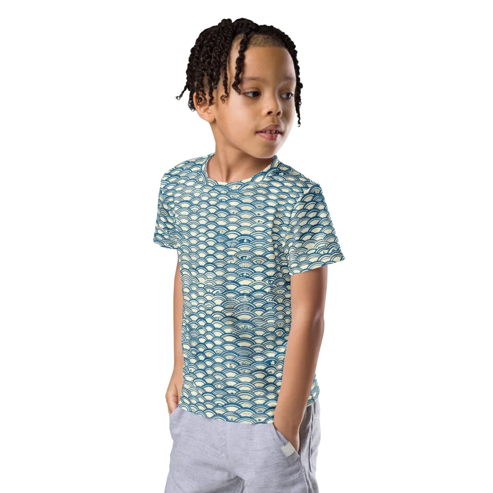 Tidal Archive on Kids Crew Neck T-Shirt — Left Front