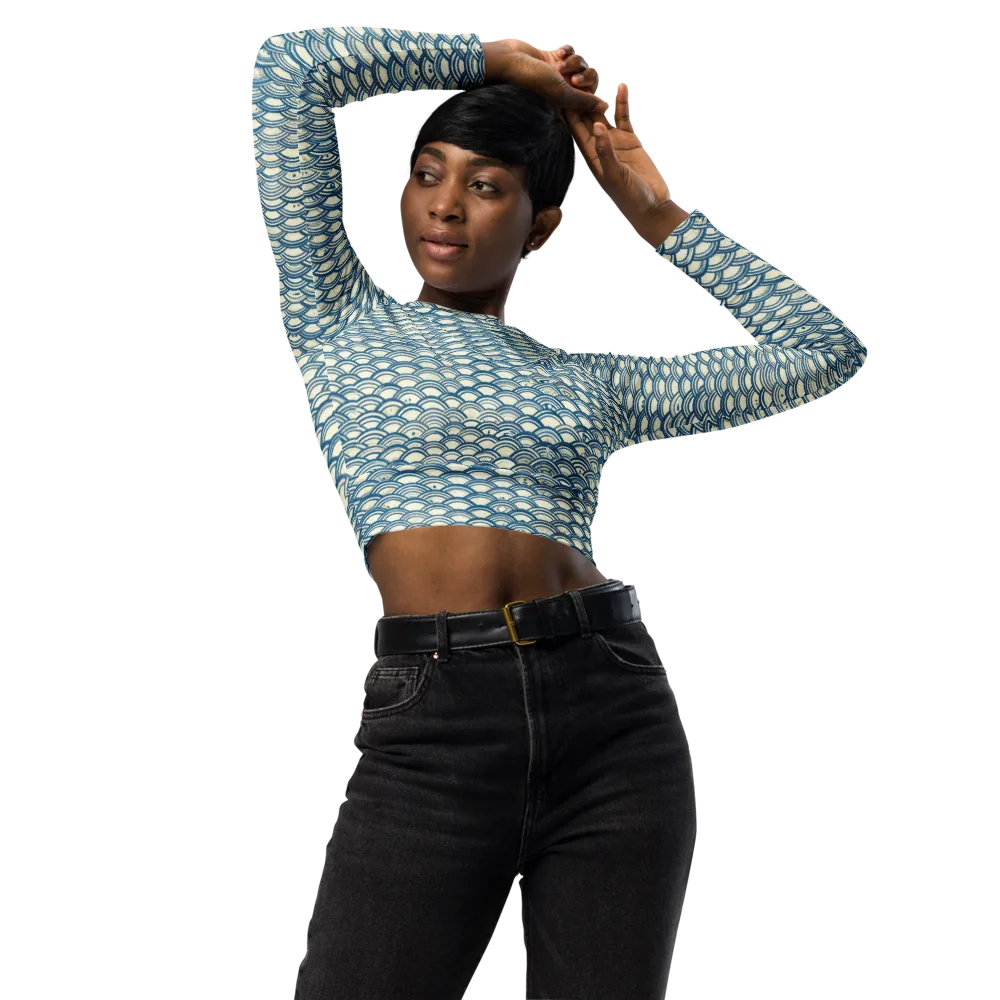 Tidal Archive on Long Sleeve Crop Top — Front