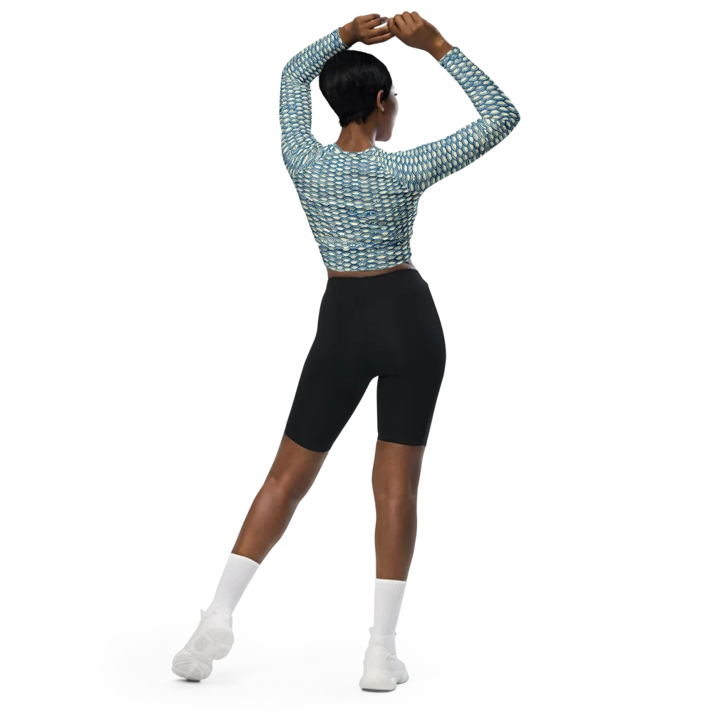 Tidal Archive on Long Sleeve Crop Top — Back