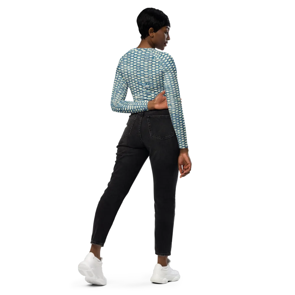 Tidal Archive on Long Sleeve Crop Top — Right Back