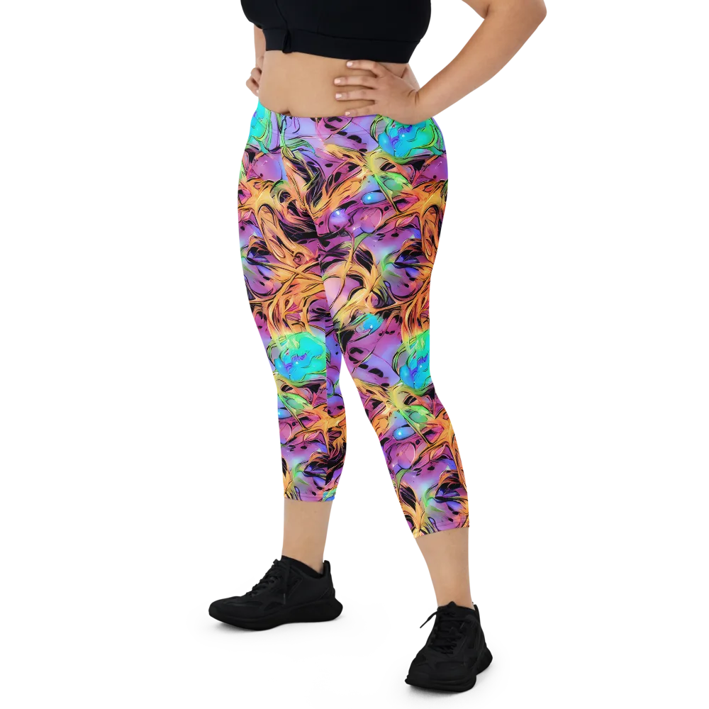 Neon Marigold on Capri Leggings — Front