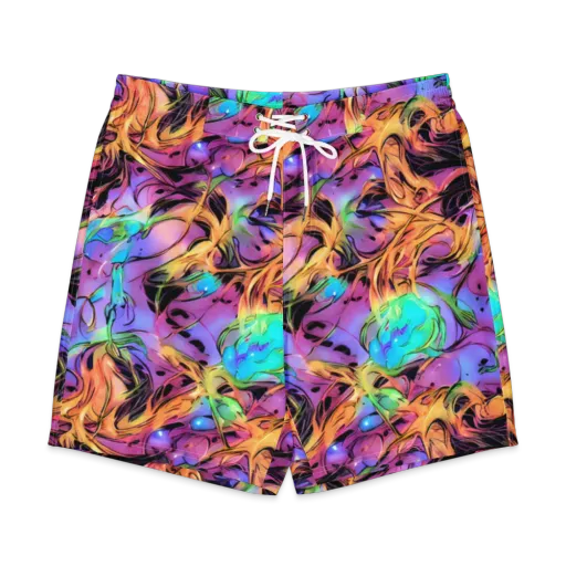 Neon Marigold on a Men's Board Shorts