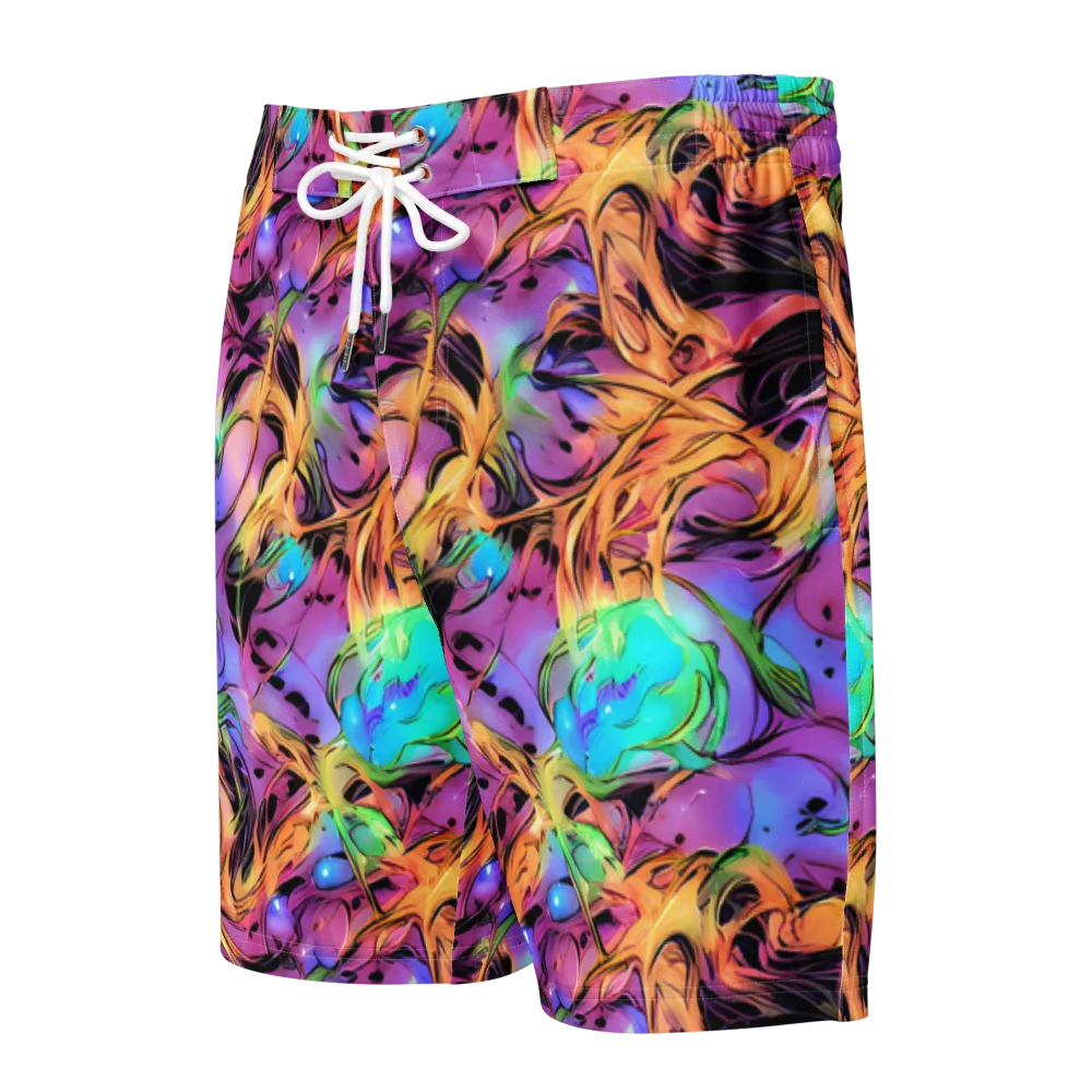 Neon Marigold on Men's Board Shorts — Front